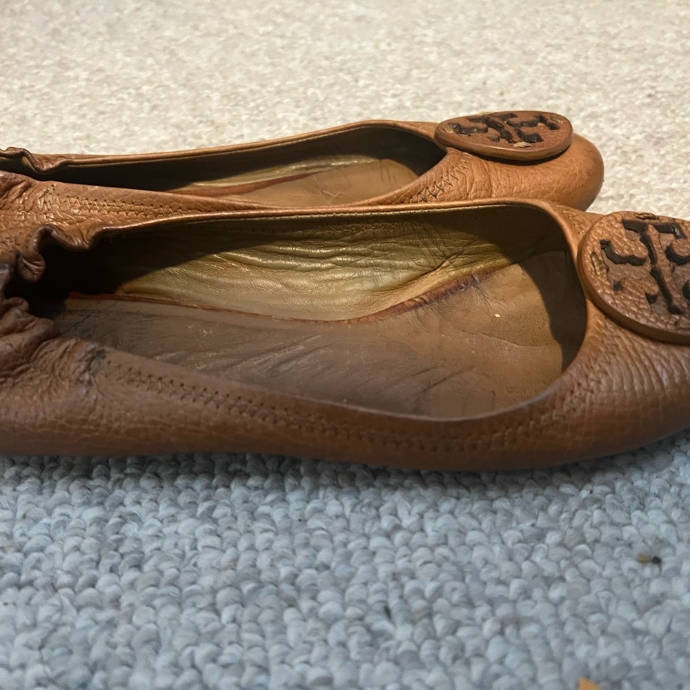 Tory Burch Carmel Leather Ballet Flats - Picture 3 of 5